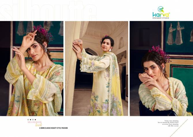 Jannat By Karva designer Viscose Muslin Digital Printed Dress Material Wholesale Shop In Surat